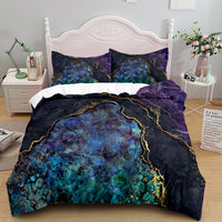 HKM-375379 Floral Landscape Bedding Set - 3 Piece Quilt Cover with Pillowcase Options