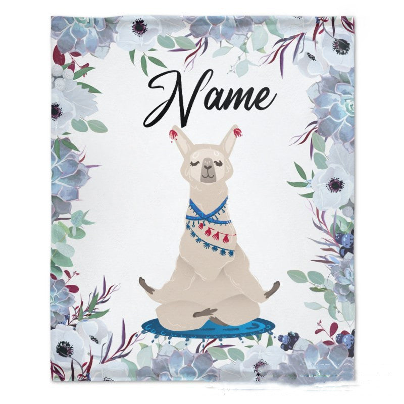 HKM-375379 Personalized Flannel Milestone Blanket with Cute Animal Designs in Multiple Sizes
