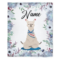HKM-375379 Personalized Flannel Milestone Blanket with Cute Animal Designs in Multiple Sizes
