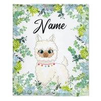 HKM-375379 Personalized Flannel Milestone Blanket with Cute Animal Designs in Multiple Sizes