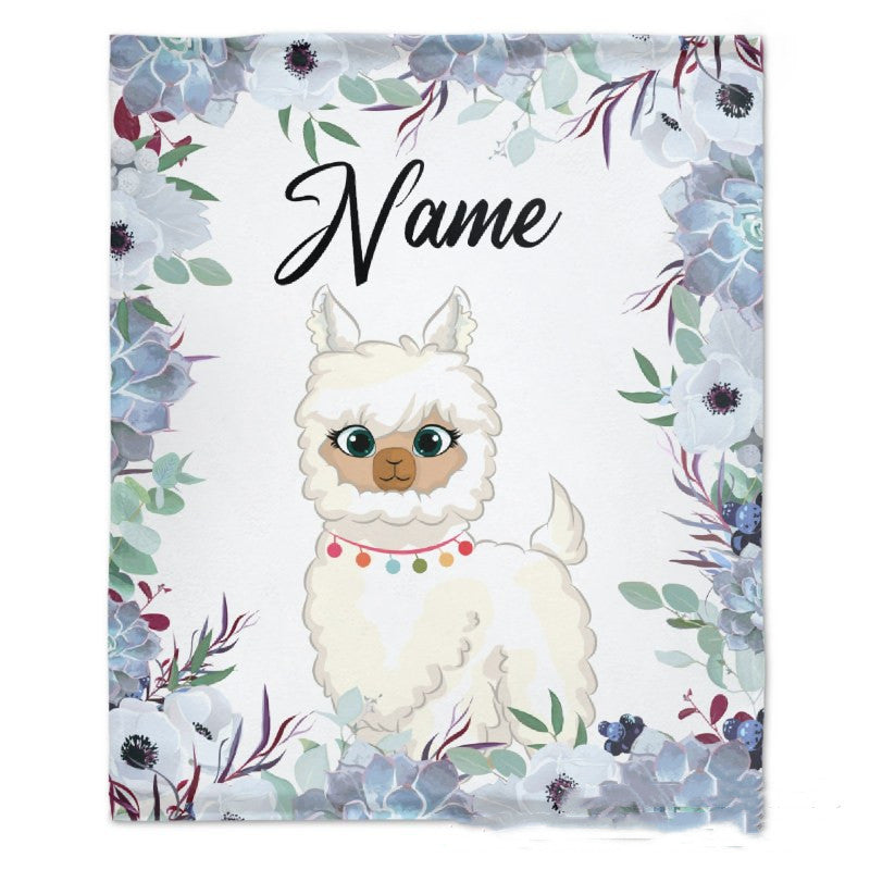 HKM-375379 Personalized Flannel Milestone Blanket with Cute Animal Designs in Multiple Sizes