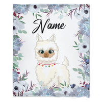 HKM-375379 Personalized Flannel Milestone Blanket with Cute Animal Designs in Multiple Sizes