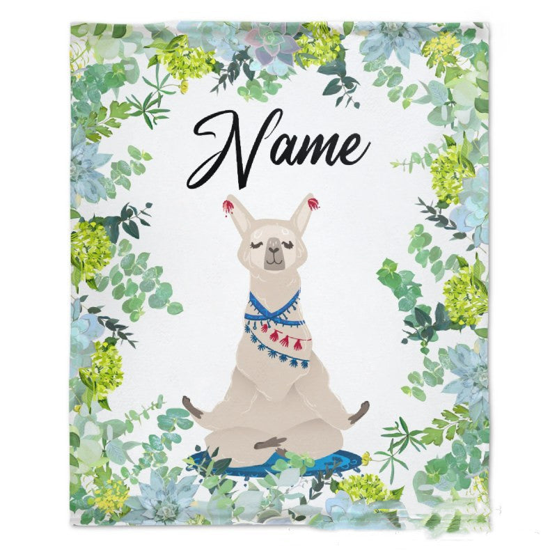 HKM-375379 Personalized Flannel Milestone Blanket with Cute Animal Designs in Multiple Sizes