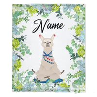 HKM-375379 Personalized Flannel Milestone Blanket with Cute Animal Designs in Multiple Sizes