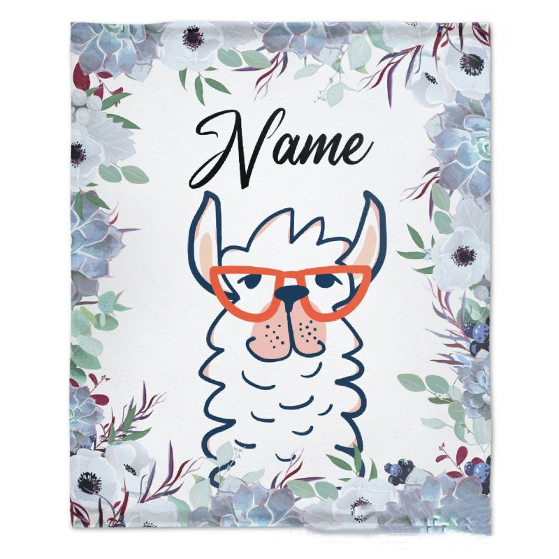 HKM-375379 Personalized Flannel Milestone Blanket with Cute Animal Designs in Multiple Sizes