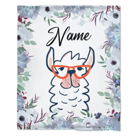 HKM-375379 Personalized Flannel Milestone Blanket with Cute Animal Designs in Multiple Sizes