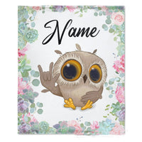 HKM-375379 Personalized Flannel Milestone Blanket with Cute Animal Designs in Multiple Sizes