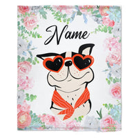 HKM-375379 Personalized Flannel Milestone Blanket with Cute Animal Designs in Multiple Sizes