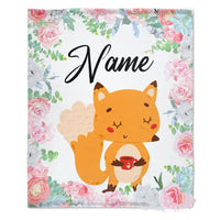 HKM-375379 Personalized Flannel Milestone Blanket with Cute Animal Designs in Multiple Sizes