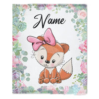HKM-375379 Personalized Flannel Milestone Blanket with Cute Animal Designs in Multiple Sizes