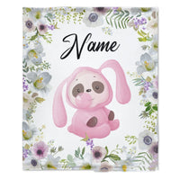 HKM-375379 Personalized Flannel Milestone Blanket with Cute Animal Designs in Multiple Sizes