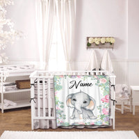 HKM-375379 Personalized Flannel Milestone Blanket with Cute Animal Designs in Multiple Sizes