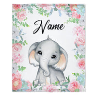 HKM-375379 Personalized Flannel Milestone Blanket with Cute Animal Designs in Multiple Sizes
