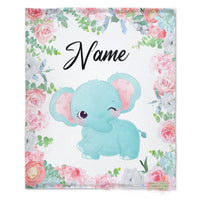 HKM-375379 Personalized Flannel Milestone Blanket with Cute Animal Designs in Multiple Sizes