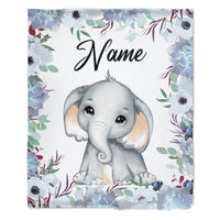 HKM-375379 Personalized Flannel Milestone Blanket with Cute Animal Designs in Multiple Sizes