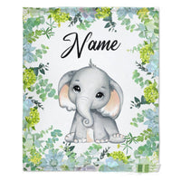 HKM-375379 Personalized Flannel Milestone Blanket with Cute Animal Designs in Multiple Sizes