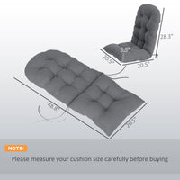 HKM-375443 Gray Tufted High Back Patio Chair Cushions Set of 2 with Non-Slip Ties and Spill-Resistant Fabric