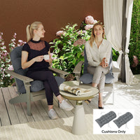 HKM-375443 Gray Tufted High Back Patio Chair Cushions Set of 2 with Non-Slip Ties and Spill-Resistant Fabric