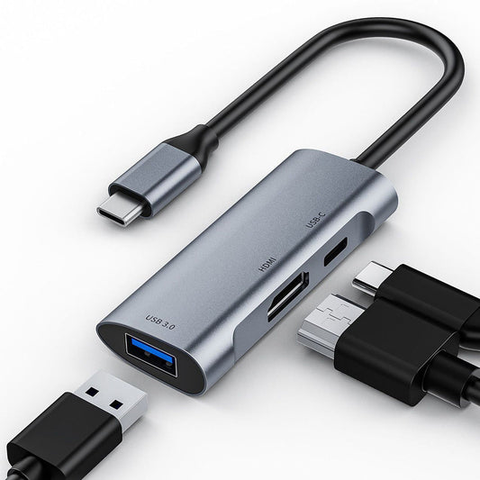HKM-375443 Type-C 3-in-1 HDMI PD USB Expansion Dock for Versatile Connectivity
