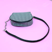 HKM-375507 Pet Self Backpack for Small Dogs and Cats - Adjustable Chain, Spot Houndstooth Design