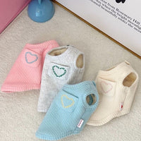 HKM-375635 Lightweight Summer Pet Vest in Oat Grey, Cream White, Baby Blue, Baby Pink - Sizes XS to XL