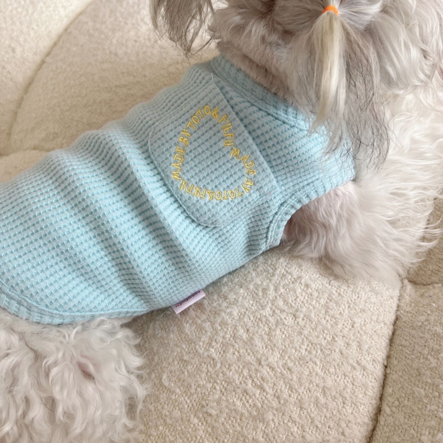 HKM-375635 Lightweight Summer Pet Vest in Oat Grey, Cream White, Baby Blue, Baby Pink - Sizes XS to XL