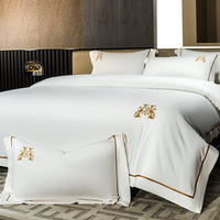 HKM-375827 Cotton Embroidery Four-Piece Bed Sheet Set in Various Sizes