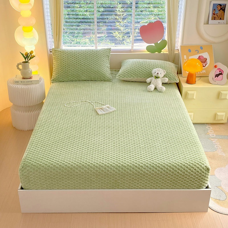 HKM-375891 Cute Animal Cartoon Velvet Fitted Bed Sheet - Various Sizes Available