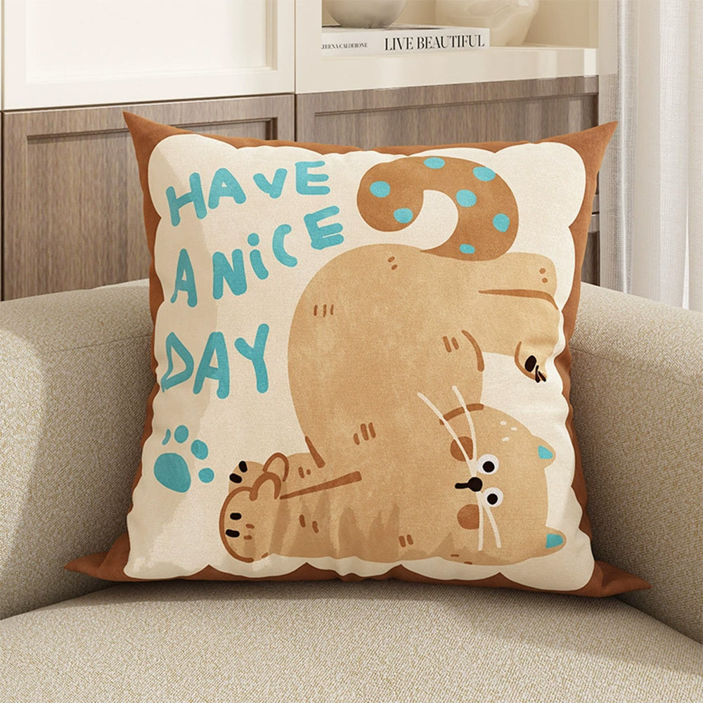 HKM-376019 Cute Dog Pillowcase Cushion Cover 45x45cm for Home Decoration, Sofa, Car, and Office