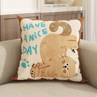 HKM-376019 Cute Dog Pillowcase Cushion Cover 45x45cm for Home Decoration, Sofa, Car, and Office