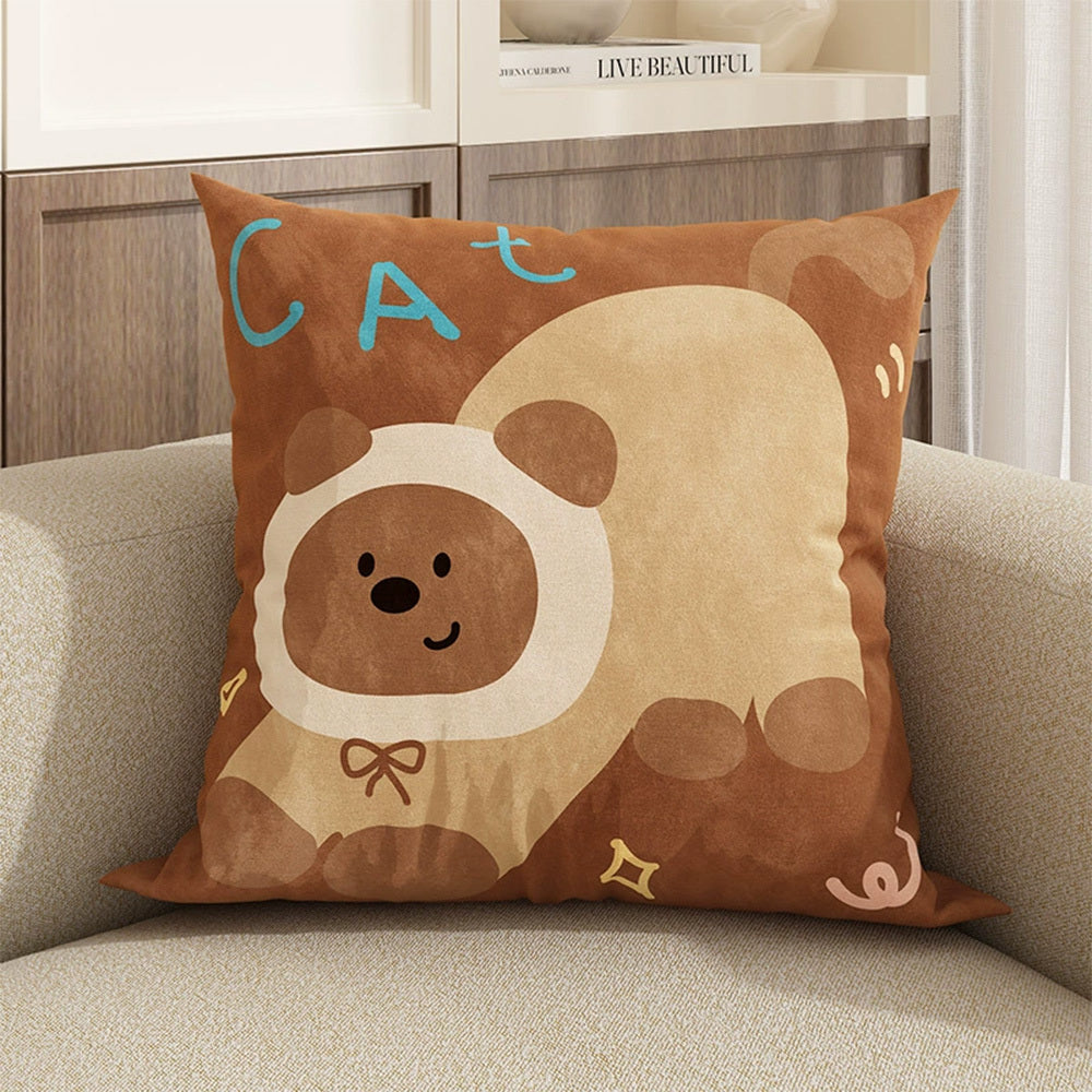 HKM-376019 Cute Dog Pillowcase Cushion Cover 45x45cm for Home Decoration, Sofa, Car, and Office