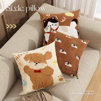 HKM-376019 Cute Dog Pillowcase Cushion Cover 45x45cm for Home Decoration, Sofa, Car, and Office