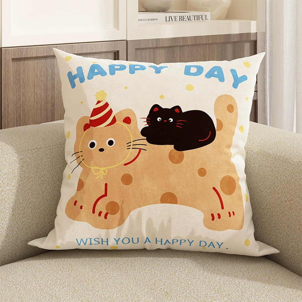 HKM-376019 Cute Dog Pillowcase Cushion Cover 45x45cm for Home Decoration, Sofa, Car, and Office