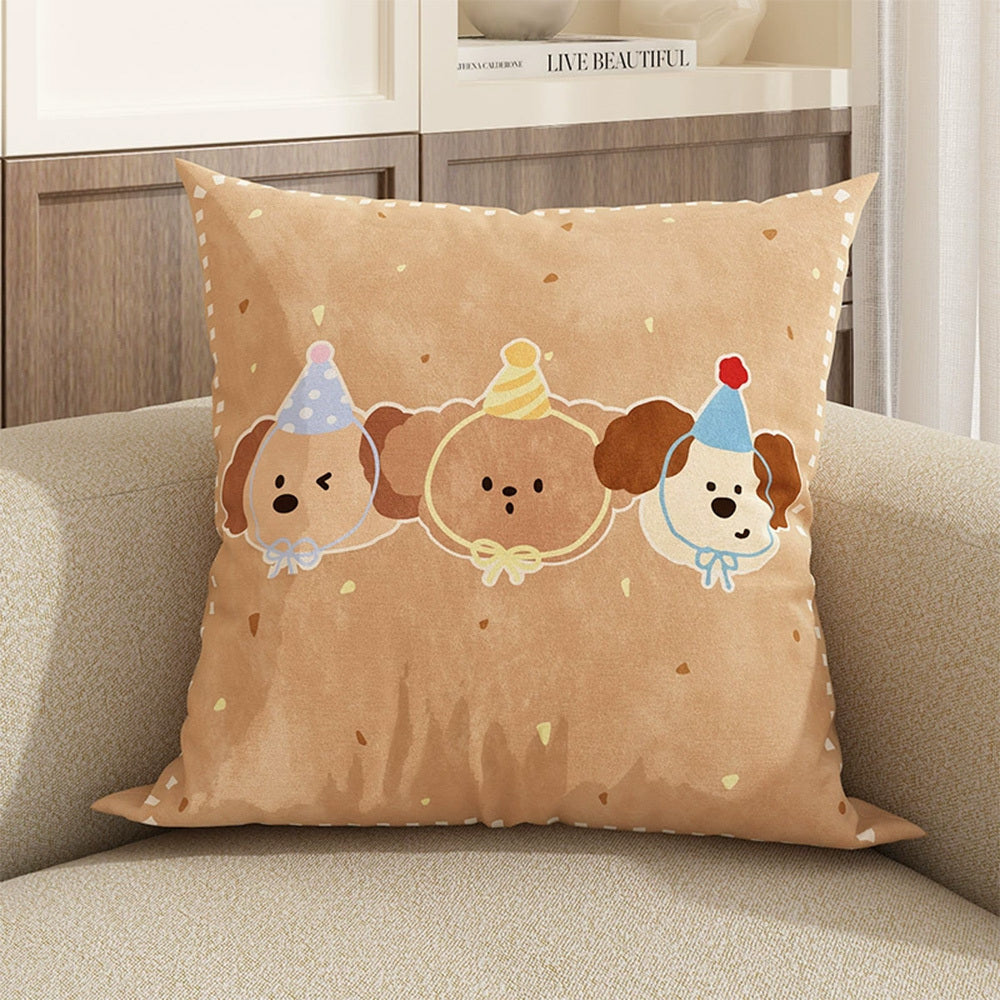 HKM-376019 Cute Dog Pillowcase Cushion Cover 45x45cm for Home Decoration, Sofa, Car, and Office