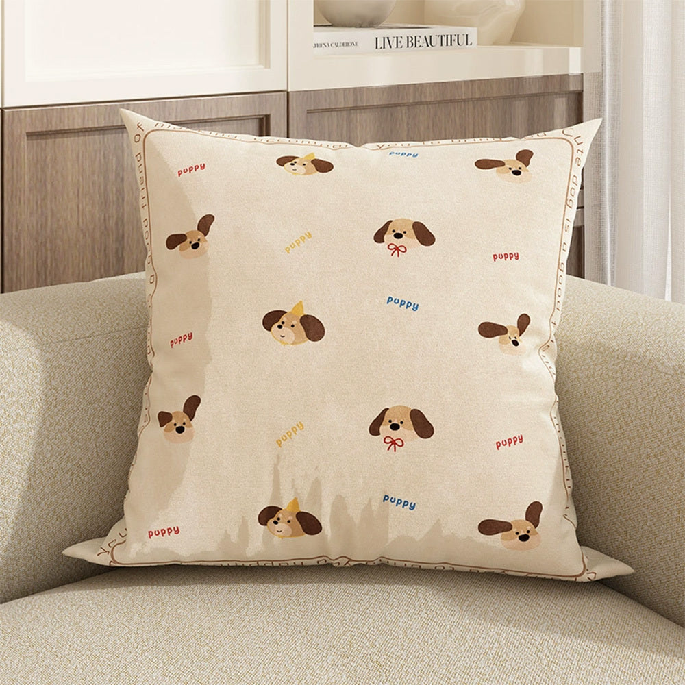 HKM-376019 Cute Dog Pillowcase Cushion Cover 45x45cm for Home Decoration, Sofa, Car, and Office