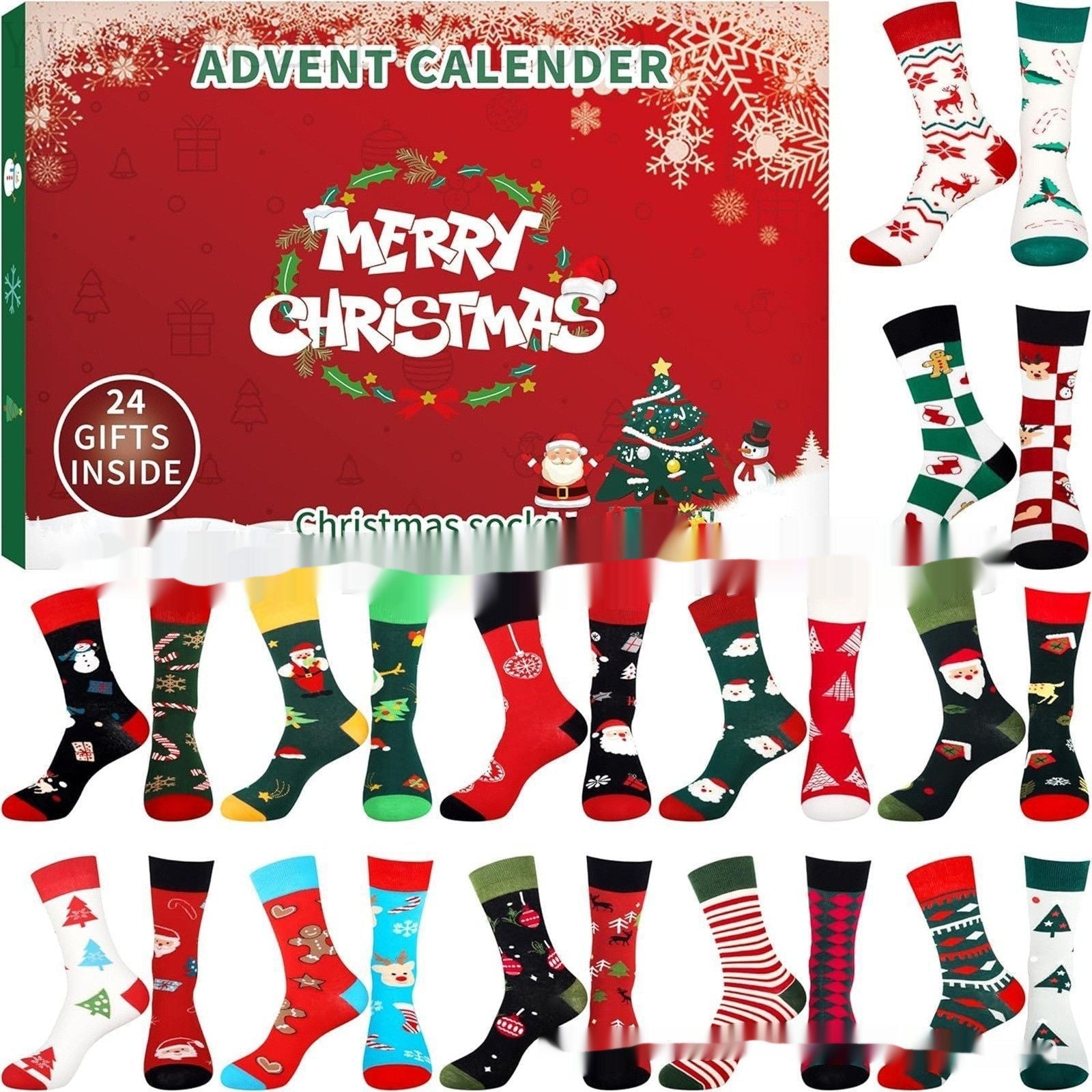 HKM-376019 Mini Christmas Socks Blind Box – Resin Craft Decoration (Set A-F)