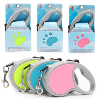 HKM-376019 Telescopic Leash for Small and Medium Pets - Available in Blue, Pink, and Fluorescent Green, 3m/5m Adjustable Length