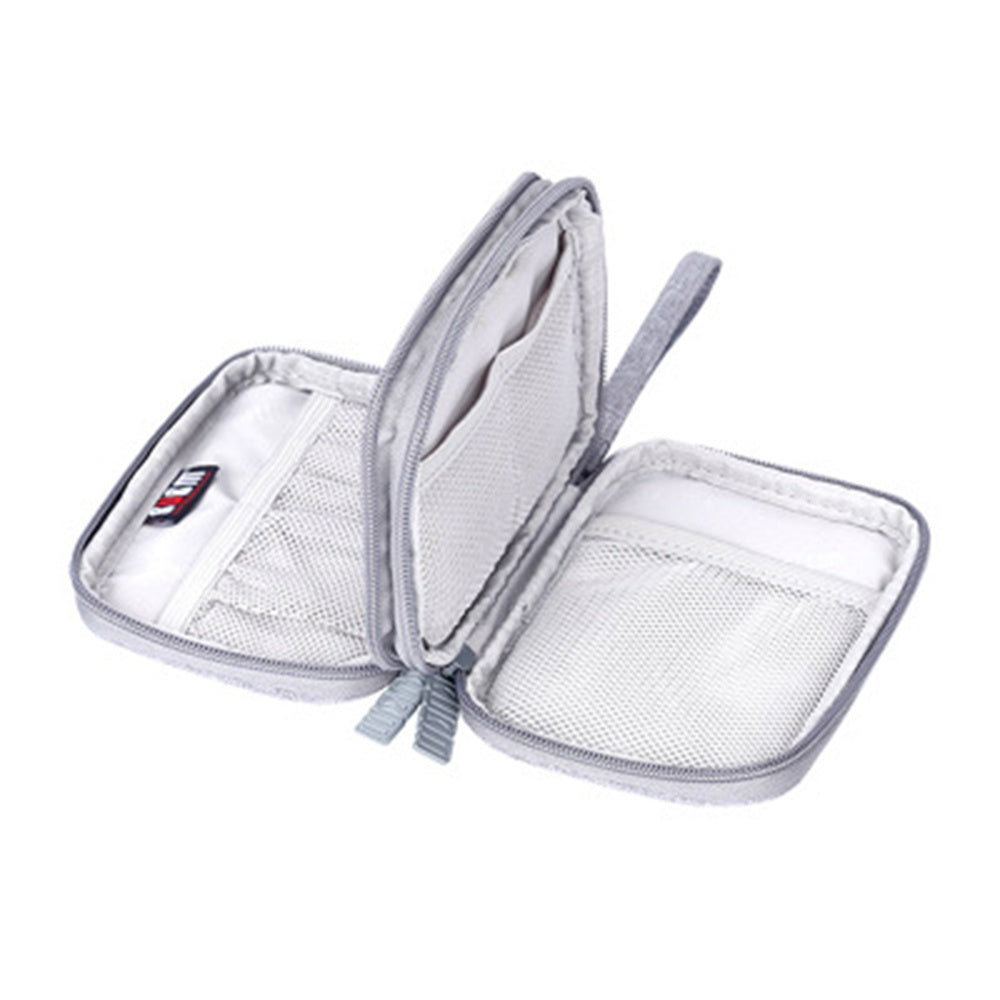 HKM-376083 Portable Storage Bag for 2.5-Inch Mobile Hard Drives and Cables – Simple Design in Black and Gray