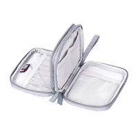 HKM-376083 Portable Storage Bag for 2.5-Inch Mobile Hard Drives and Cables – Simple Design in Black and Gray