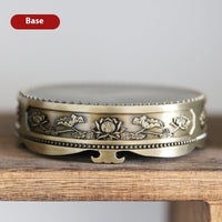 HKM-376211 Antique Bronze Dragon Phoenix Lotus Tripod Incense Burner Set