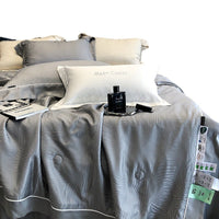 HKM-376211 Tencel Light Luxury Jacquard Summer Quilt Four-Piece Set - Soft Lyocell Fiber, Antibacterial Fill, Multiple Sizes Available