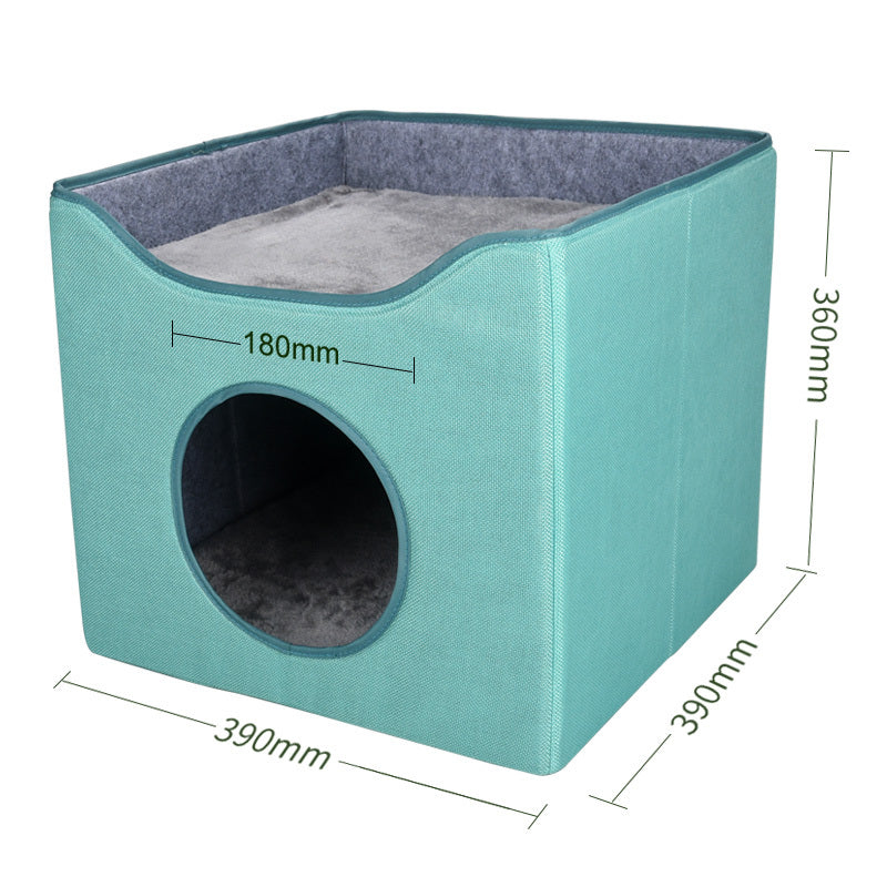 HKM-376339 Large Enclosed Double-Layer Pet Nest for All Seasons, Removable and Washable for Deep Sleep