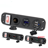 HKM-376467 Multi-Port Car Mobile Phone Charger - YD-YY-TU-KG (Red/Green/Blue Light)