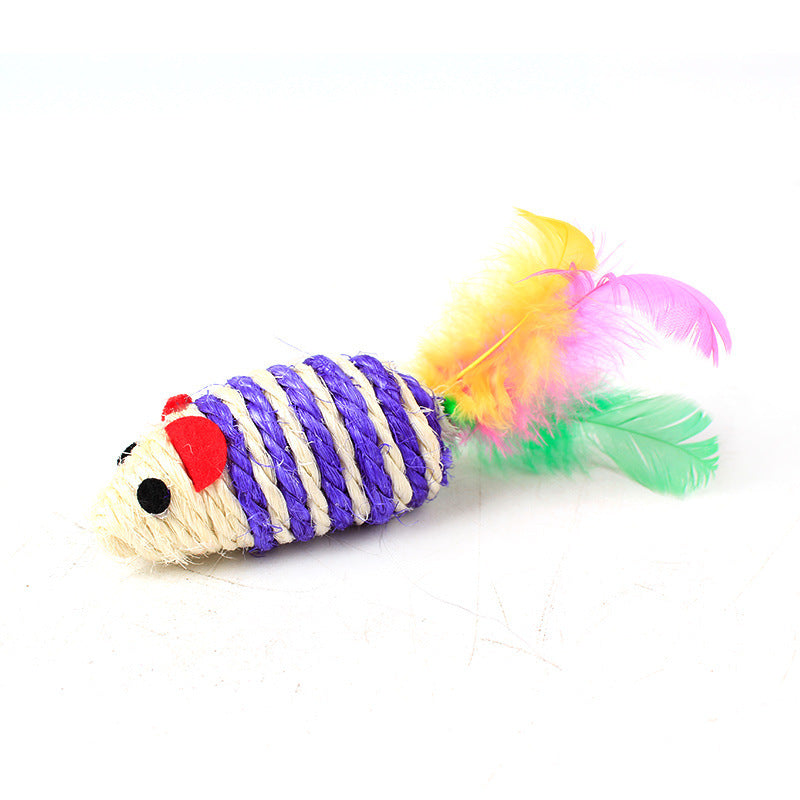 HKM-376659 Cat Wear-resistant Sisal Toy Mouse Head