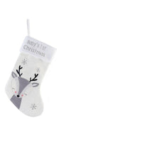 HKM-376659 Christmas Fox Wool Gift Stockings - White, Red & Golden Variants, Cozy Cloth Material