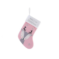 HKM-376659 Christmas Fox Wool Gift Stockings - White, Red & Golden Variants, Cozy Cloth Material