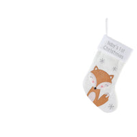 HKM-376659 Christmas Fox Wool Gift Stockings - White, Red & Golden Variants, Cozy Cloth Material