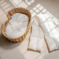 HKM-376851 Hand-woven Rattan Pet Nest with Natural Wood and Flannel Options - Small to Large Sizes