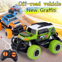 HKM-377171 Mini Graffiti Off-Road Climbing RC Car - 1/43 Scale Electric Racing Toy for Kids