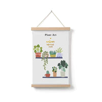 HKM-377299 Cartoon Green Plant Canvas Art in Solid Wood Frame - Modern Hanging Decorative Picture